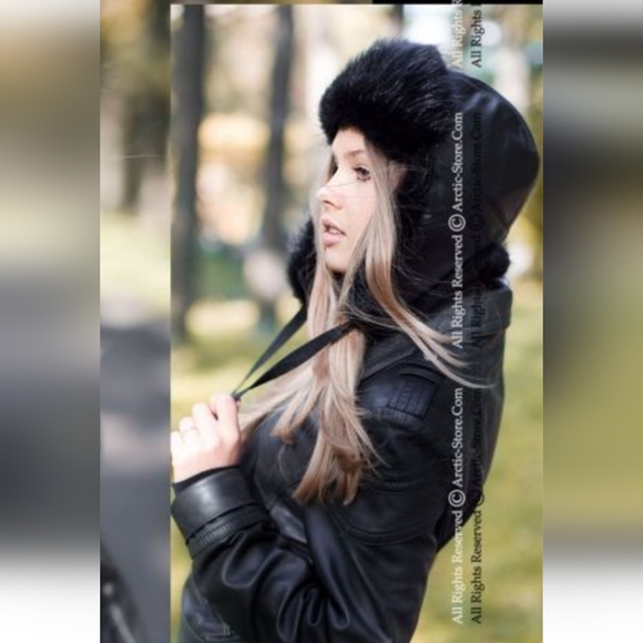 Woolsey new trappers sheep skin hat. Black can be worn 2 ways - Picture 11 of 14